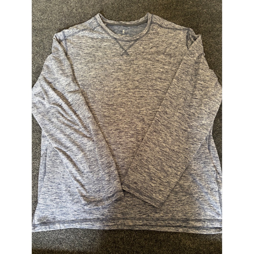 Free Country Mens XXL Blue Space Dye Heathered Long Sleeve Performance Shirt